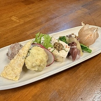 旬の野菜をふんだんに使用した、ボリューム満点のお通し