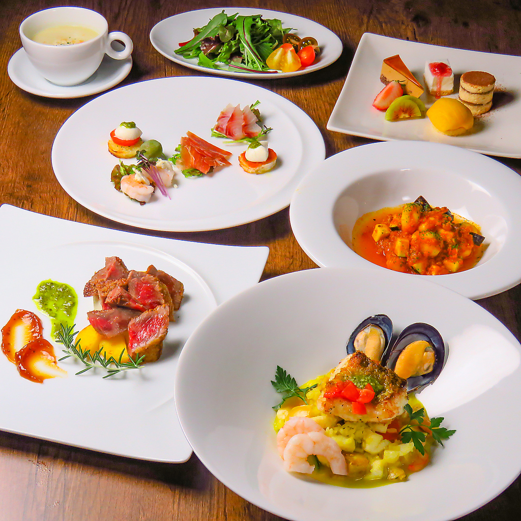 【Sol et Lunaコース8000円】肉、魚メインのお得なコース