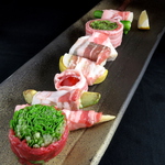 野菜巻串（山いもしそ、レタス、豚キムチチーズなど4種類）