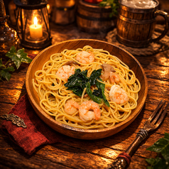 海の恵みのバター醤油パスタ