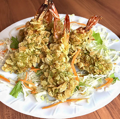 大海老の青米衣揚げ