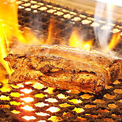 バラ肉炙り焼き  ネギ胡麻油で