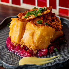 季節の青木野菜を使った揚げ出し辛子蓮根