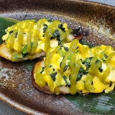 鰆とふわふわ玉子の木の芽味噌焼き