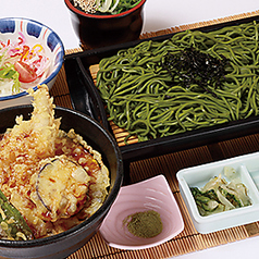ミニ天丼と茶そばセット