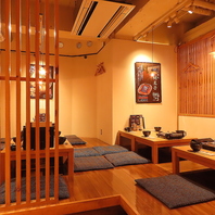 プライベート感満載！竹のカーテン半個室