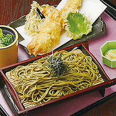 一本穴子天ぷらと茶そば