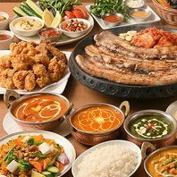 インド、台湾、韓国、ネパール、などの本格アジアン料理