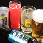 飲み放題メニューは、生ビールや、サワー、カクテルなど種類豊富にご用意しております。