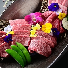 和牛の希少部位3種盛(各2枚付)