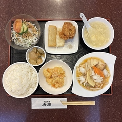 広東定食(メイン:イカのXO醤炒め)