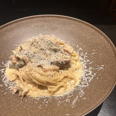 チキンと白ネギのカルボナーラ