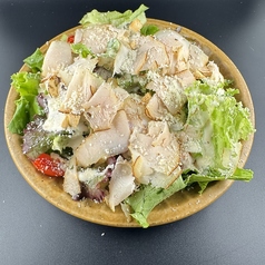 鶏節と温玉のシーザーサラダ
