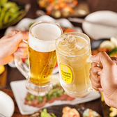 ビール、カクテル、サワー、日本酒やソフトドリンクなど充実のドリンクを揃っております!現在《1日5組限定》にて2時間飲み放題プラン1680円!当店自慢の料理を楽しみながら自分に合うお酒をご堪能くださいませ♪3時間飲み放題付きコースもご提供しておりますので、是非メニューページへご確認を!