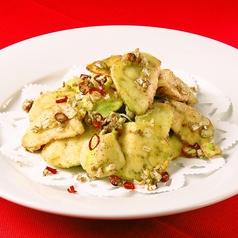 揚げ茄子の山椒風味