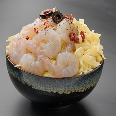 海老たっぷりペペロンチーノもんじゃ