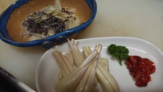 島らっきょう塩昆布和え、味噌