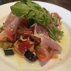 夏野菜の冷製トマトスパゲッティ