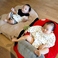 月齢の小さな赤ちゃん用にフラットに寝かせられる赤ちゃん用クッションもあります