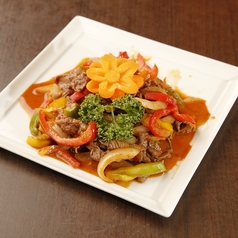 牛肉のサテー炒め