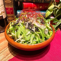 豆苗と水菜の塩昆布サラダ