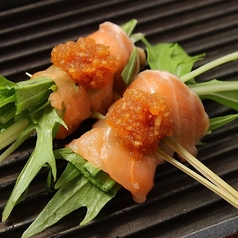 サーモンと水菜のみぞれ醤油
