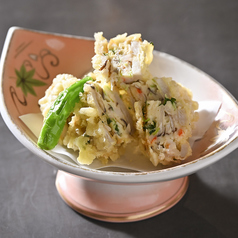 れんこんの海老しんじょ挟み揚げ