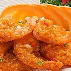 海老と塩漬け卵黄の炒め