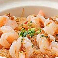 海老とハルサメのニンニクソース蒸し