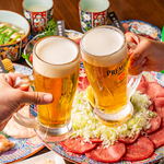 +600円(税込)で「ザ・プレミアム・モルツ」が飲み放題に追加。角ハイボール、ジムビームハイボールも