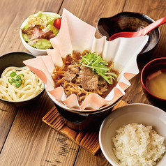 煮込み風ジンギスカン＆うどん定食