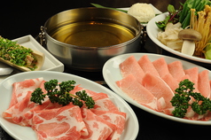 豚2種と鶏つくねのしゃぶコース