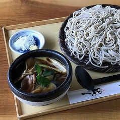 きのこと秋茄子入り鴨つけ汁せいろ蕎麦