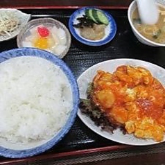 海老・卵のチリソース定食