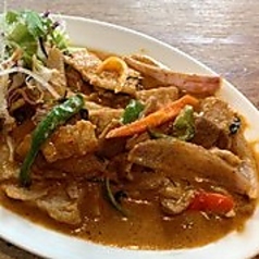 豚肉のパネンカレー炒め