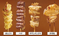 国産串焼き (ぼんじり/ハツ/ヤゲンナンコツ/手羽先)