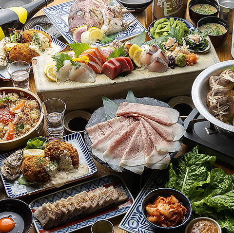 【福島駅徒歩3分】海鮮×日本酒！鮮魚逸品と2h飲み放題が楽しめるコースは5,500円～