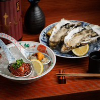 豊洲直送の新鮮な食材を眼の前で調理致します。