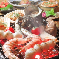 厳選された海鮮物や野菜を焼いて食べる…日本酒と(^^)