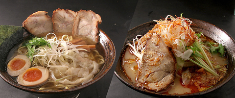職人が作る自家製麺をこだわりの動物系スープと魚介系スープでお楽しみ頂けます。