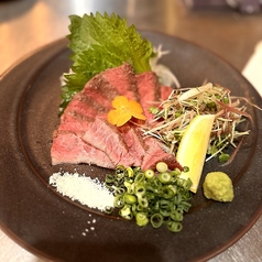 宮崎牛もも肉の薄切りステーキ -トリュフ塩添え-