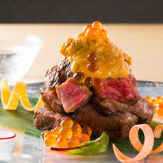 道産牛と雲丹のうにく