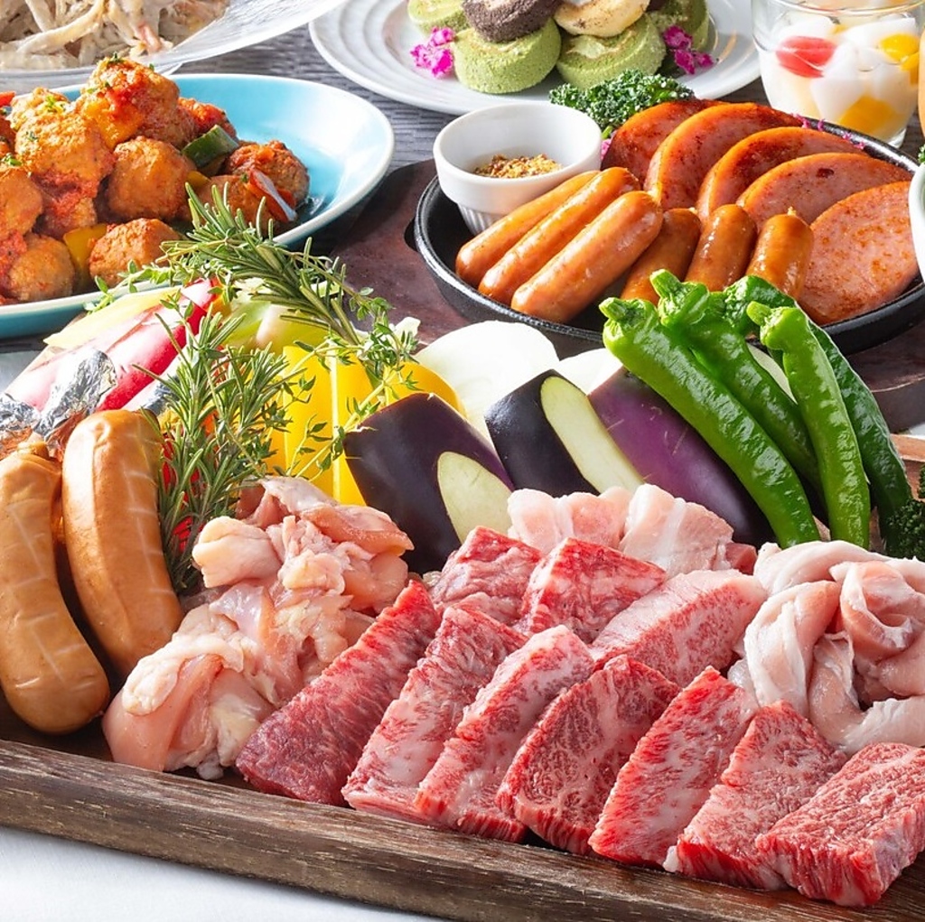 席で焼いて楽しむBBQ付きプランもご用意しています