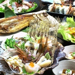 新鮮刺身盛りに炉端焼き…北海道の味覚満載です！※写真は一例です♪