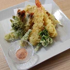 赤足海老と季節の野菜の天婦羅