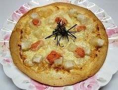 おもちと明太子のピザ