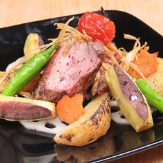鹿肉の藁焼き