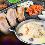 韓国焼肉のサムギョプサル、タッカンマリ鍋もご用意しています！