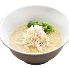 鶏ほぐし身と葱の汁そば