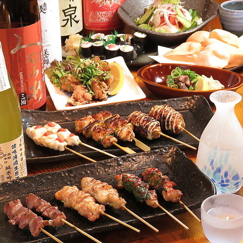 博多焼き鳥食べ放題と創作料理を個室で楽しめる居酒屋
